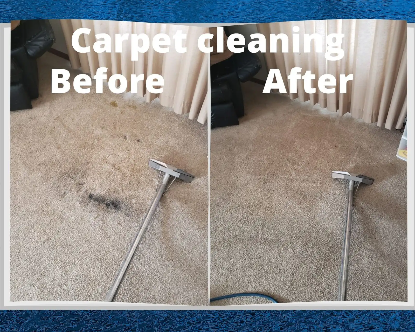 Carpet cleaning, before and after